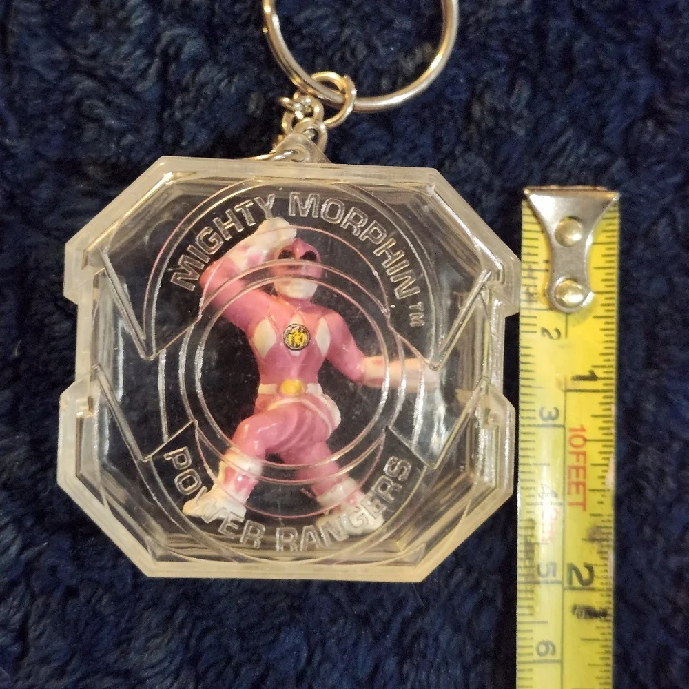 Vintage Mighty Morphin Power Rangers Pink Ranger Keychain 1993